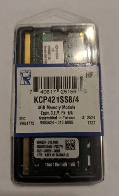 KINGSTON 4GB KCP421SS8/4 PC4-17000 1.2V DDR4-2133MHz MEMORY RAM  - Image 1 of 4