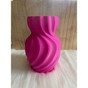 Pink 3D Printed Plastic Vase 6" New - Picture 1 of 9