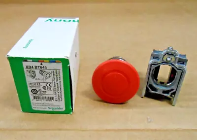 NIB NEW SCHNEIDER XB4BT845 XB4 BT845 PUSHBUTTON SWITCH RED ROUND (65+AVAILABLE)