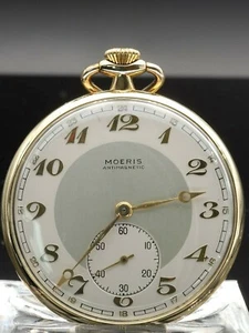 MOERIS 585 14 KT Taschenuhr Gelbgold, Antimagnetic Vintage mit Gravur  - Bild 1 von 6
