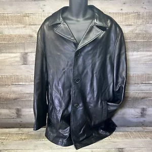 Andrew Marc New York Hombres Talla XL 100% Chaqueta de Cuero Negro Mantequilla Suave 3 Botones - Imagen 1 de 12