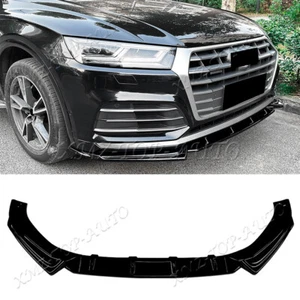 For 2018-20 AUDI SQ5 Q5-Sline Car Front Bumper Lip Spoiler Gloss Black Body Kits - Picture 1 of 8