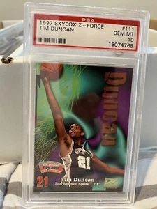1997 Skybox Z-Force Tim Duncan ROOKIE RC #111 PSA 10 GEM MINT 🔥 🔥 - Picture 1 of 2