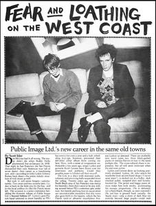 Sex Pistols Johnny Rotten Public Image Ltd 1980 four-page article with 2 photos - Imagen 1 de 3