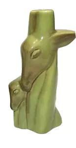 Mid Century Modern mcm green gazelle antelope mother baby lamp base statue - Picture 1 of 7