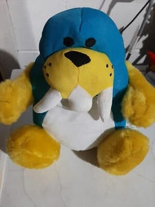 walrus plush toy teal and yellow  8 in - Picture 1 of 6