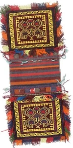 Arabian Show Horses Saddle Bag Hand Knotted By Afghan Artisan Woolen Area Rug - Picture 1 of 5
