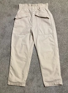BDG Pants Women's Sz S Khaki Cream Cargo Utility Paperbag High Rise Cotton Baggy - Picture 1 of 6