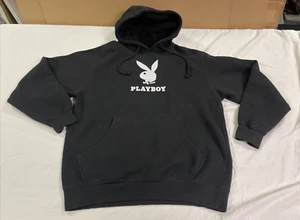 Playboy Original Hoodie Herren Gr. M schwarz mittelschwer Fleece Playboy Emblem sehr guter Zustand - Bild 1 von 15