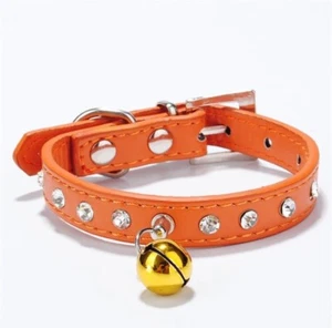 Hundehalsband Strass Halsband Luxus Orange Chihuahua Yorkie Schick XS - Bild 1 von 3