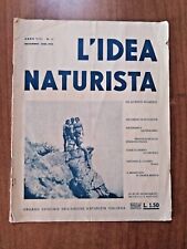 rivista L'IDEA NATURISTA 11/1938 organo dell'Unione Naturista Italiana