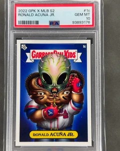 2022 Garbage Pail Kids GPK MLB Alex Pardee "C" VARIATION Ronald Acuna Jr psa 10 - Picture 1 of 2