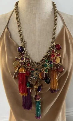 复古 JAY FEINBERG MALTESE CROSS OSCAR DE LA RENTA 链带项链 — 第 1/4 张图片