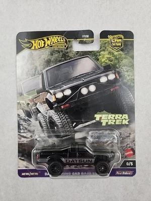 HOT WHEELS PREMIUM CAR CULTURE 2024 DATSUN KING CAB BAJA CUSTOM BLACK CHASE #0/5 - Image 1 of 4