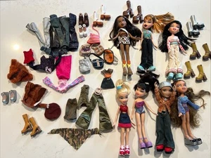 Lote de 7 muñecas Bratz vintage grande de la década de 2000 ropa 9 pares de zapatos accesorios - Imagen 1 de 5