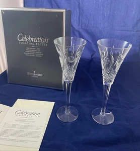 Waterford Celebration Friendship Champagne Flutes, 10 1/4" Set of 2 IN BOX - Picture 1 of 13