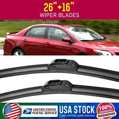 Windshield Wiper Blades 26''+16'' U/J-HOOK For 2001-2006 Subaru WRX STI 15-2018 - Imagem 1 de 4