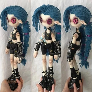 League of Legends Jinx 30 cm Tejer Lana Hecho a Mano Muñeca Lindo Personaje Regalo Juguete - Imagen 1 de 6