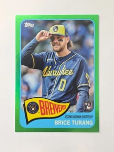 2023 Archives 1965 /99 Green Foil #151 Brice Turang Milwaukee Brewers - Picture 1 of 4
