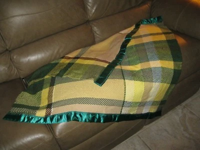 Handmade Soft Lap Plaid Throw Blanket Satin Edge Acrylic Libby Tuttle Blanket - Image 1 of 4