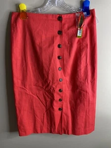 NWT Giani Bini Size 10 button front maxi skirt linen blend Fully Lined - Bild 1 von 11
