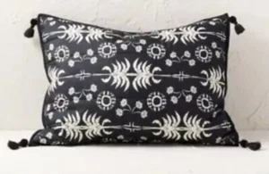 Opalhouse Jungalow Pillow Sham Quilted Black & White Tassels 20" X 26" - Picture 1 of 5