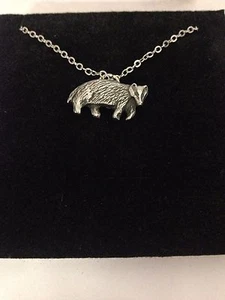 Badger R158 English Pewter on a Silver Platinum Plated Necklace 18" - Picture 1 of 1