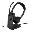 Jabra Evolve2 55 Stereo Wireless Headset with Charging Stand, Air Comfort Techno