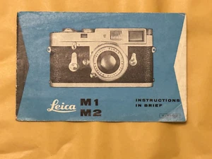 Leitz, Leica M1 & M2 Instructions in Brief, 3 Page Fold/out paper booklet 1960's - Picture 1 of 1