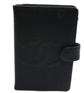 Authentic CHANEL Notebook cover agenda COCO mark Leather #3974 - Picture 1 of 21