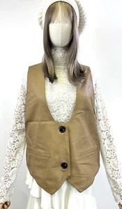 Women Genuine Lambskin Leather Vest US M - Picture 1 of 6