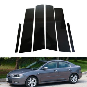 Postes de pilar laterales de puerta negros cubierta de moldura de ventana aptos para Mazda 3 sedán 2004-2014 - Imagen 1 de 12