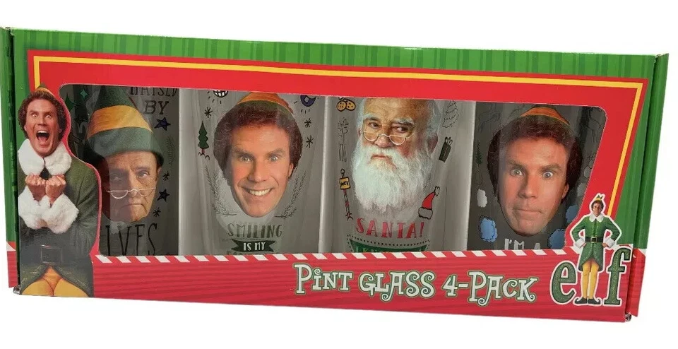 ELF the Movie Collector's Series Pint Glasses  4 Pack NIB 15C - Image 1 of 1