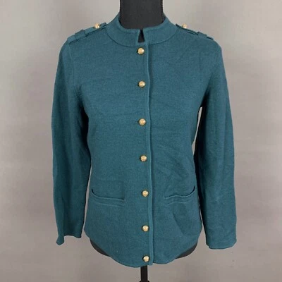 Talbots Merino Wool Button Up Gold Button Jacket Cardigan Small Petite PS - Image 1 of 4