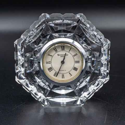 UNTESTED READ Waterford Crystal Octagonal Clock Figurine 2 3/4" FREE USA SHIP Cover