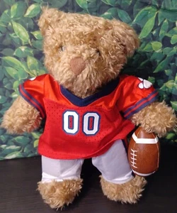 Build A Bear Football Jersey Bear 14" Plush Stuffed Animal with Football - Picture 1 of 12