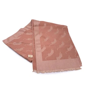 Authentisch Cartier Paris Vintage Baby Rosa Panthere Jacquard Stola Schal Scarf - Bild 1 von 6