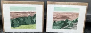 View from Mount Mansfield I & II  John Brunsdon Stowe Vermont Print Vintage Art - Picture 1 of 5