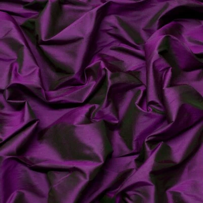 Tela de seda 100 % Shantung verde púrpura iridiscente 54" de ancho por yarda (SF-162) Foto 1 de 4