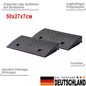 1 -2er Auffahrrampe Set Bordsteinrampe Schwellenrampe Motorrad Auto Rollstuhl - Bild 1 von 36