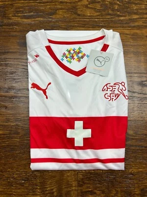 Camiseta de fútbol visitante de la selección nacional de Suiza Puma talla S 2016-2018 nueva con etiquetas Foto 1 de 4