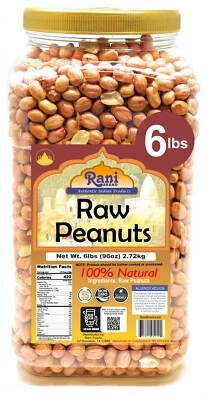 Rani Peanuts, Raw Whole With Skin (uncooked, unsalted)  6lbs (96oz) PET Jar - Image 1 of 4