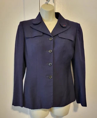 Vintage 40's WAVES Gabardine Wool WWII Military US Navy EMBROIDERY Flower Jacket - Image 1 of 4
