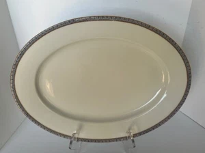 MZ Austria China Marshall Fields 13" Platte cremefarben mit Gold & blauem Rand ANTIK - Bild 1 von 4