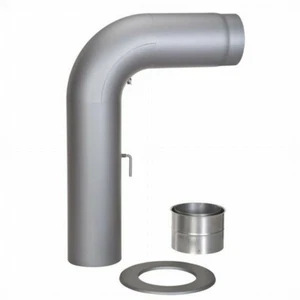 Rauchrohrset Kurz Ø 150mm gezogen inkl. Rosette & Mauermuffe gussgrau 700x 350mm - Bild 1 von 1