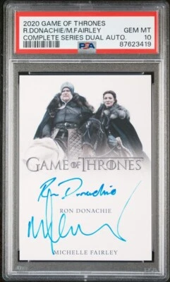 Michelle Fairley & Ron Donachie GAME OF THRONES Dual Autograph PSA 10 Gem Mint - Image 1 of 4