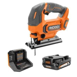 RIDGID 18V Cordless Jig Saw Kit with 2.0 Ah Lithium-Ion Battery and Charger - Picture 1 of 10