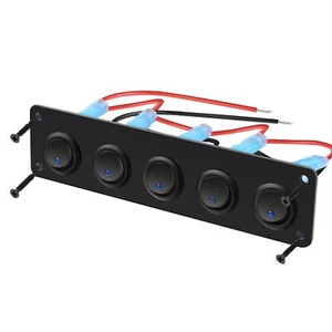 Waterproof On-Off Toggle Switches Car Vehicle 5 Gang 3 Pin Rocker Switch Panel - Picture 1 of 6