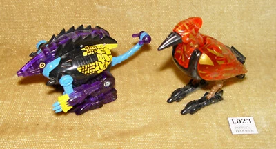 2x  TRANSFORMERS BEAST MACHINE ACTION FIGURES RAV (ORANGE) & DILLO (PURPLE) 2000 - Image 1 of 4