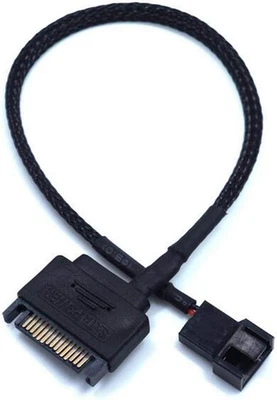 2 Pack SATA to 3 Pin / 4 Pin PMW 12V PC Case Fan Power Adapter Cable, 3-Pin or 4 - Image 1 of 4